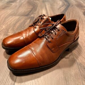 Johnston and Murphy Lancaster Cap Toe Tan Leather Men’s Dress Shoe 9.5 NEW